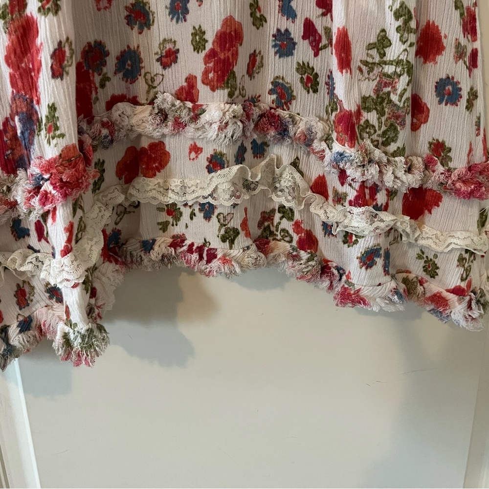 Free People Floral Sleeveless Hi-Low Blouse Summer Women’s Size Medium - Picture 15 of 15